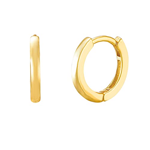 Brandlinger ® Ohrringe Silber 925. Basic Creolen groß oder klein. Schmuck Damen vergoldet mit 18 Karat (Silber und Gold) für Frauen und Mädchen. Durchmesser der Hoops 12,5 oder 20mm. (Gold klein) von Brandlinger