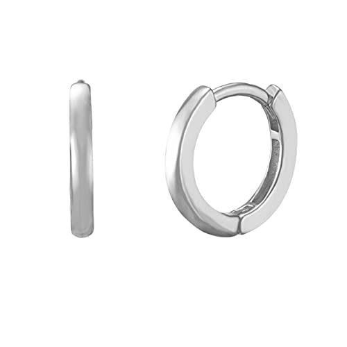 Brandlinger ® Ohrringe Silber 925. Basic Creolen groß oder klein. Schmuck Damen vergoldet mit 18 Karat (Silber und Gold) für Frauen und Mädchen. Durchmesser der Hoops 12,5 oder 20mm. (Silber klein) von Brandlinger