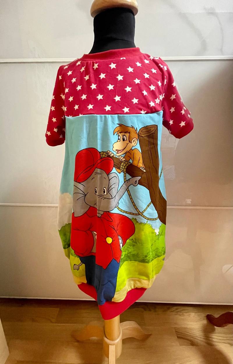 Kurzarm Ballonkleid/Ballontunika "Benjamin Blümchen" 122/128 | Mitwachsend von BrandmadeRegensburg