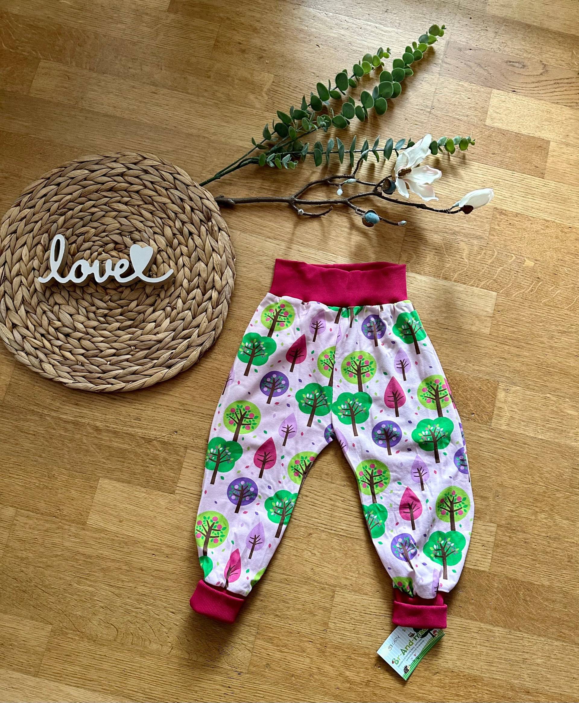 Pumphose Lang Mitwachshose „Blätter" 98/104 von BrandmadeRegensburg