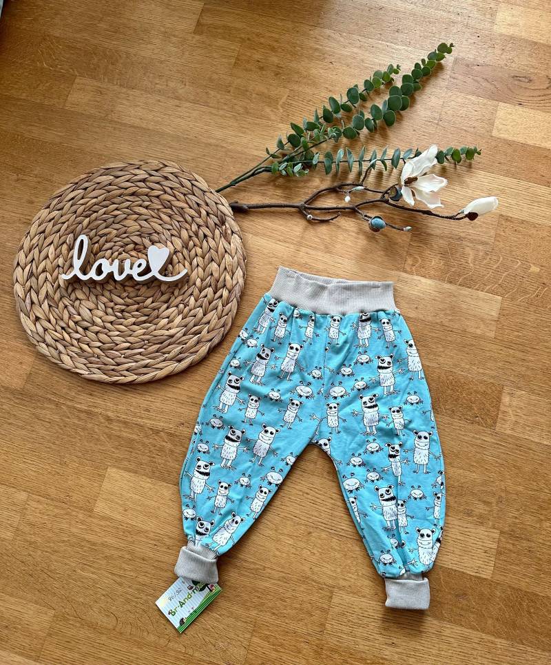 Pumphose Lang Mitwachshose „Monster" 86/92 von BrandmadeRegensburg