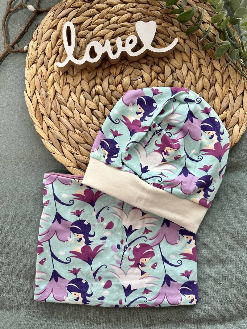 Set Beanie Und Loop „Feen" Ku 49-53 von BrandmadeRegensburg