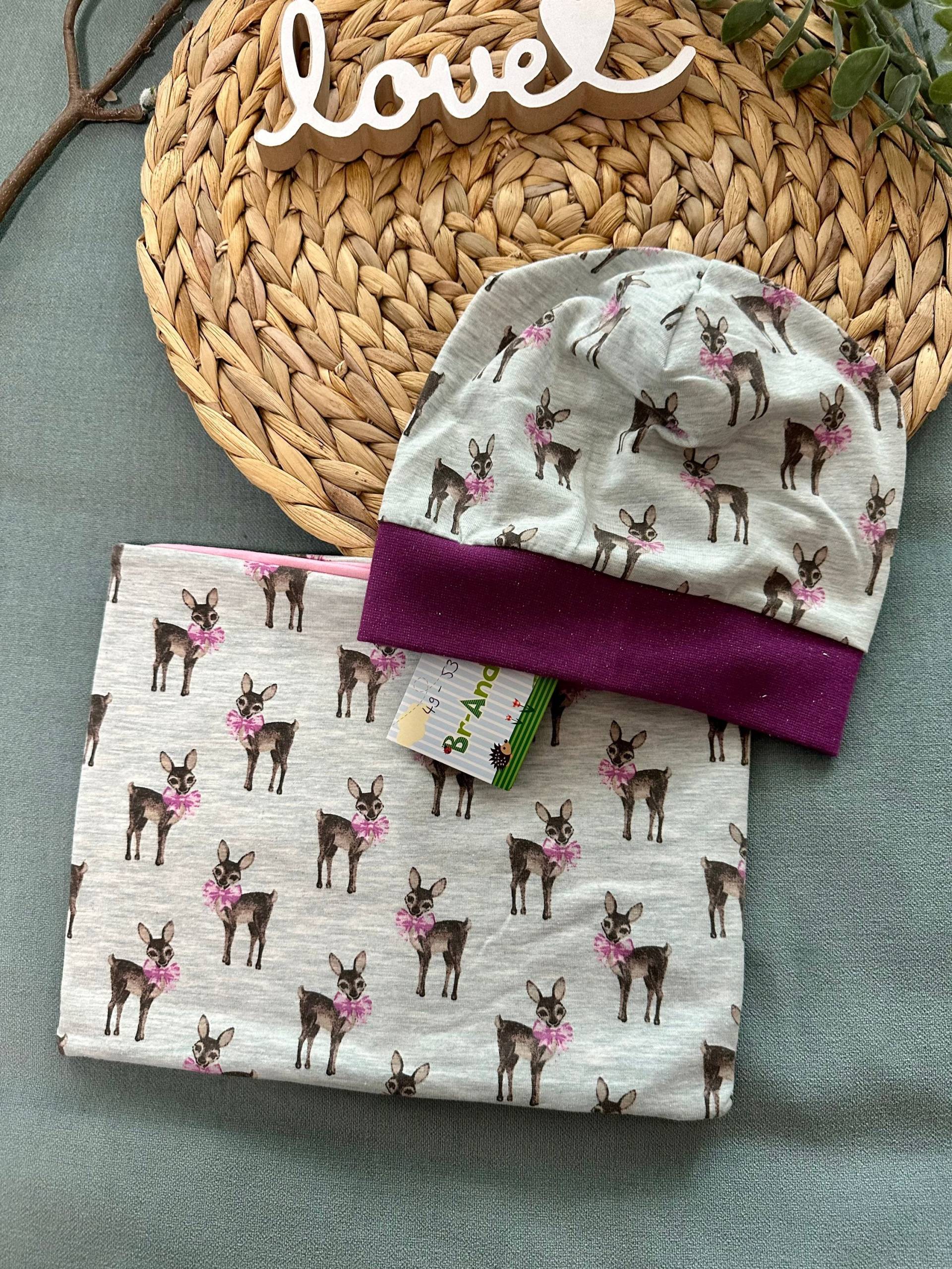 Set Beanie Und Loop „Rehe" Ku 49-53 von BrandmadeRegensburg