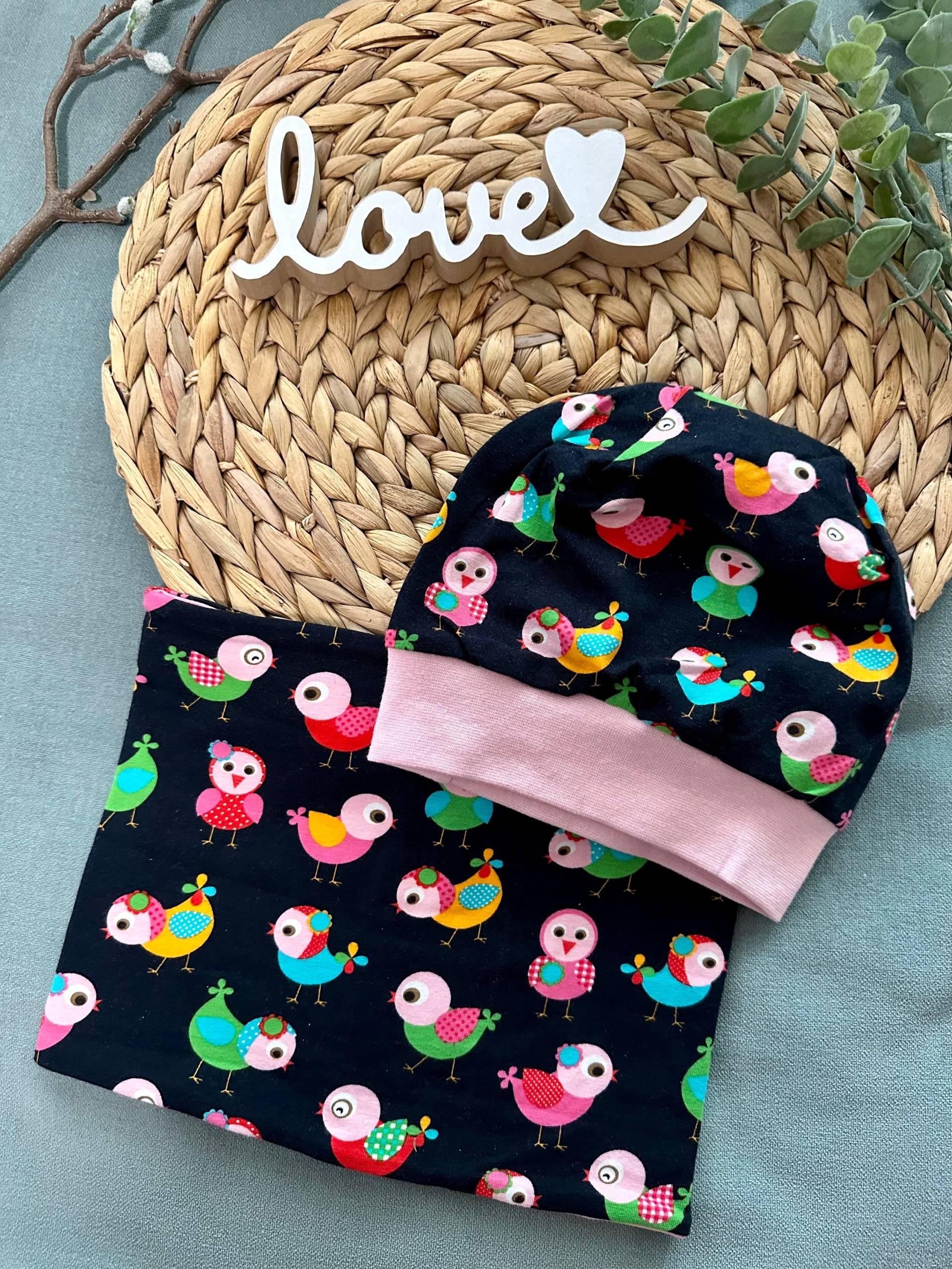 Set Beanie Und Loop „Vögelchen" Ku 49-53 von BrandmadeRegensburg