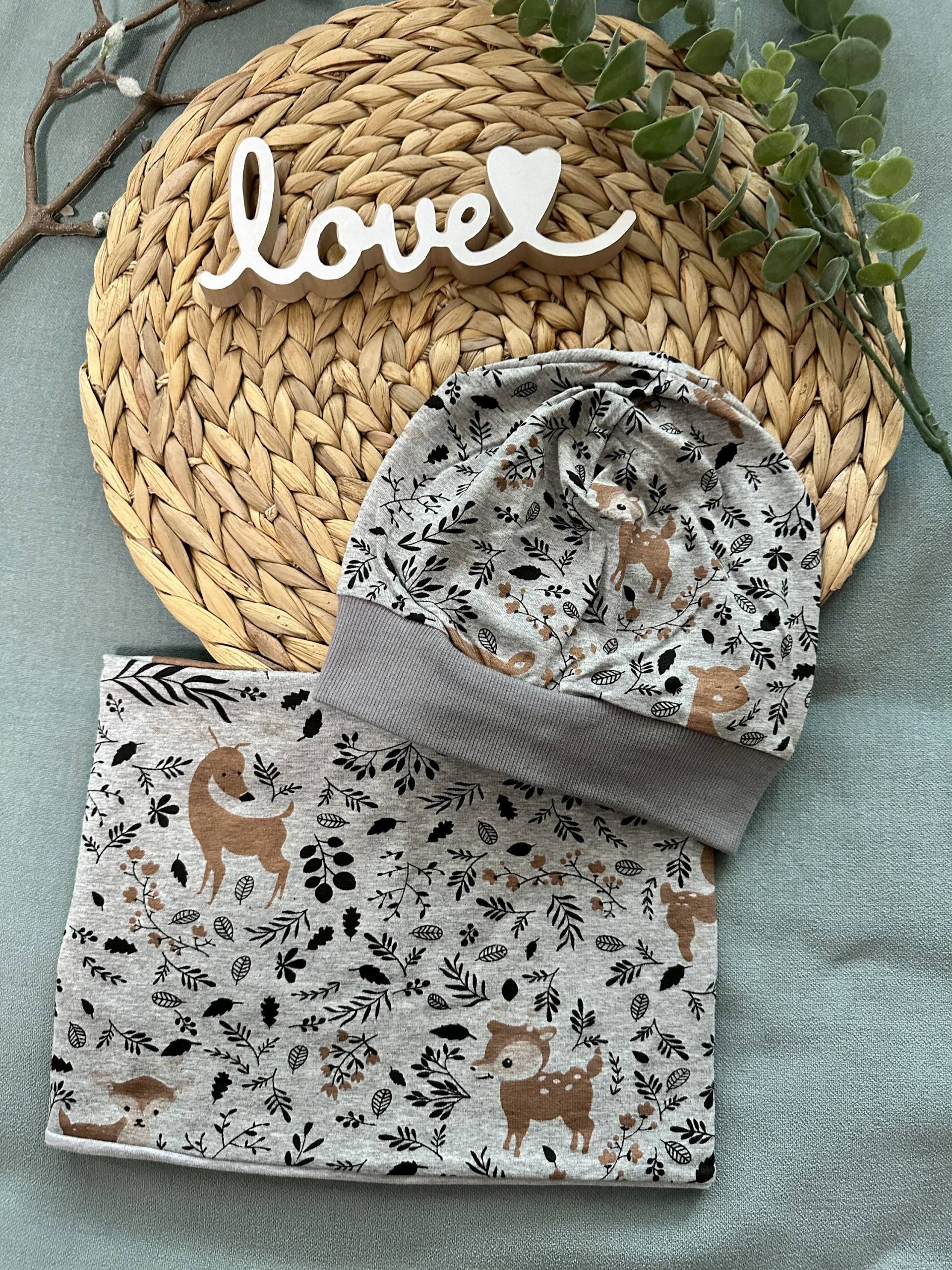 Set Beanie Und Loop „Waldtiere" Ku 49-53 von BrandmadeRegensburg