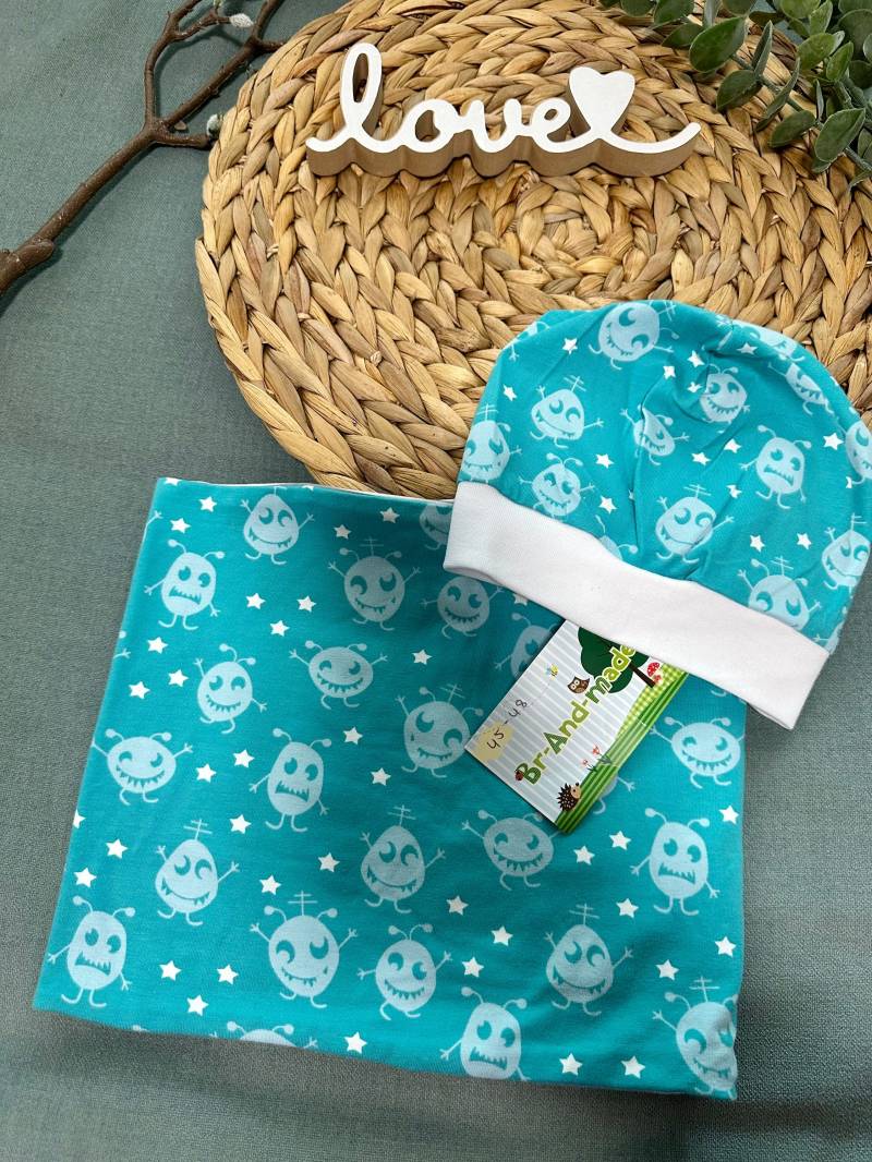 Set Beanie Und Loop "Alien/Ufo " Ku 45-48 von BrandmadeRegensburg