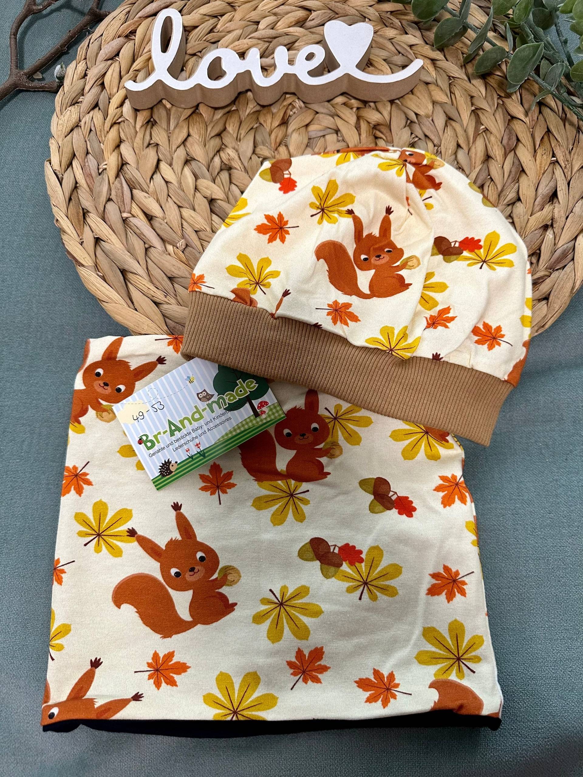 Set Beanie Und Loop "Eichhörnchen" Ku 49-53 von BrandmadeRegensburg
