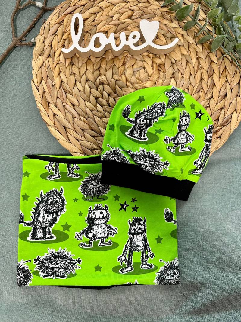 Set Beanie Und Loop "Monster" Ku 45-48 von BrandmadeRegensburg