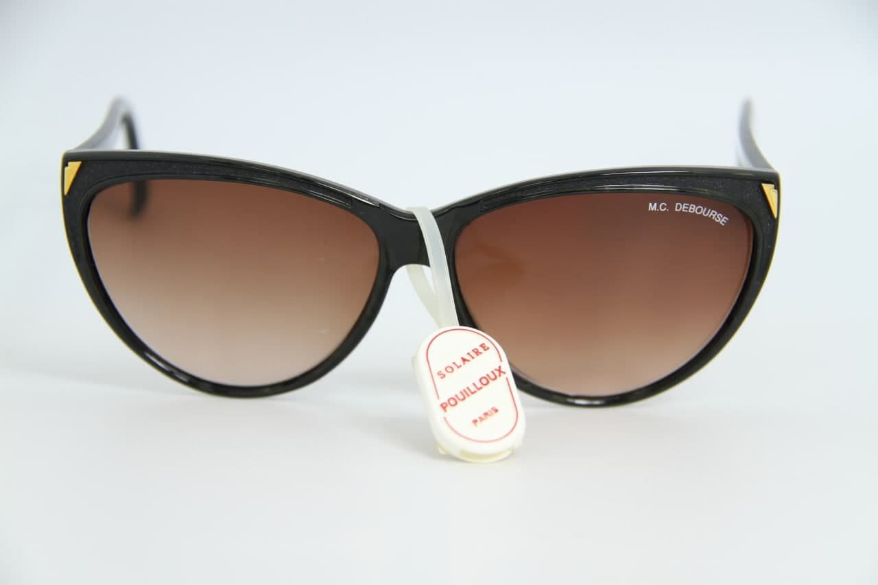 Debourse 1411 Schwarze Sonnenbrille Polycarbonat Braune Linse von BrandsMarketStore