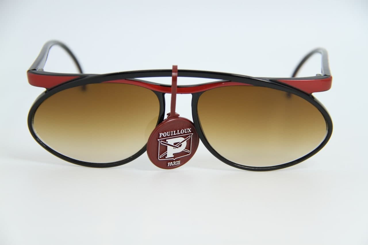 Debourse 480 Schwarz Braun Sonnenbrille Polycarbonat Braune Linse Handmade France von BrandsMarketStore