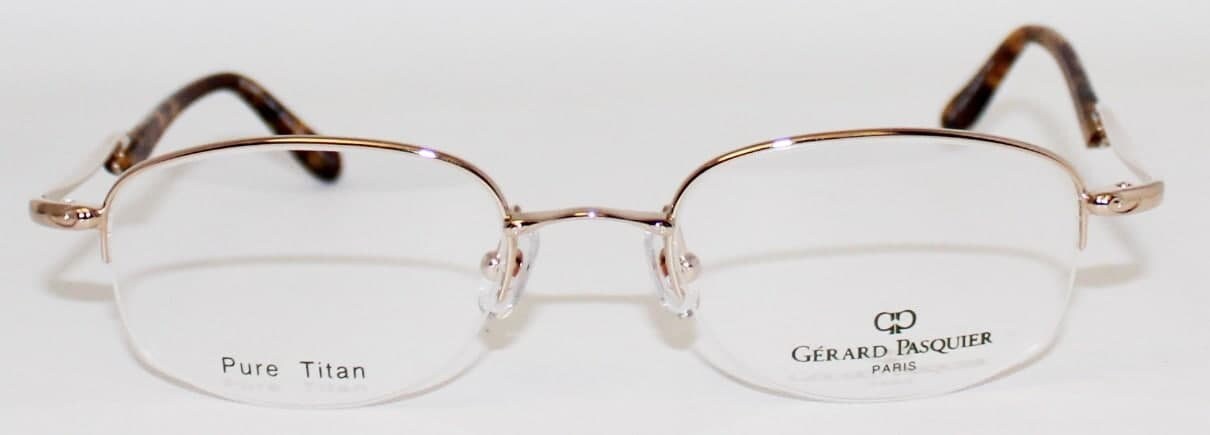 Gerard Pasquier 312 Vergoldet Titan Brillengestell Braune Arme Französisch Handmade von BrandsMarketStore