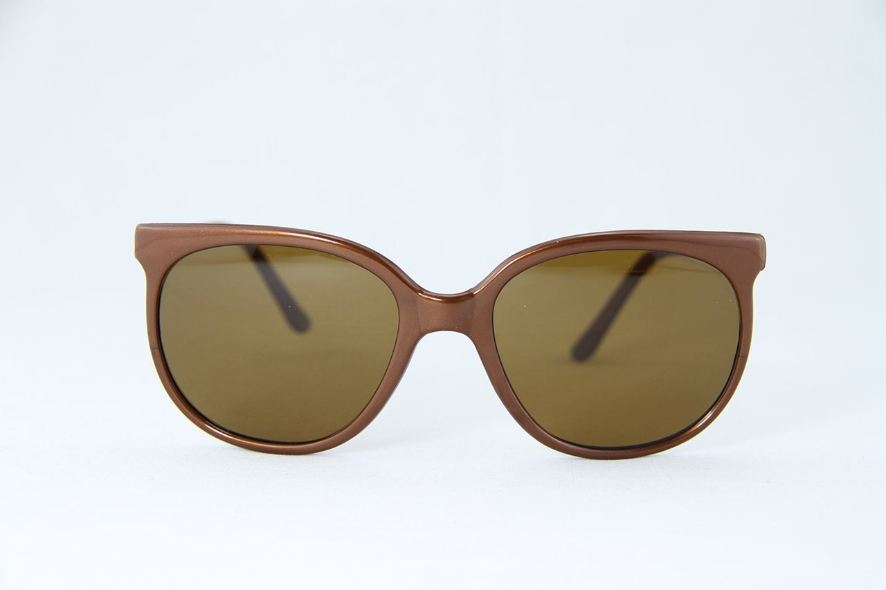 Vintage 1980 Vuarnet 002 Shiny Brown Katzenaugen-Sonnenbrille Px2000 Mineralbraune Linse von BrandsMarketStore