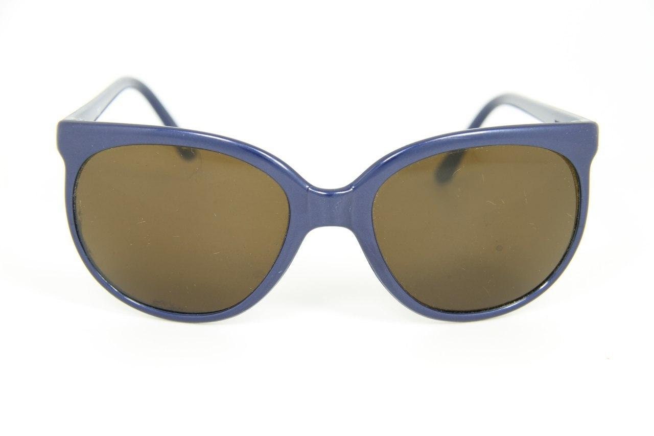 Vintage 1980Er Jahre Vuarnet 002 Blau Metall Katzenaugen Sonnenbrille Px5000 Dunkelbraune Minerallinse von BrandsMarketStore