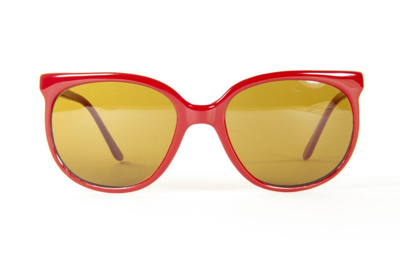 Vintage 1980's Vuarnet 002 Rote Katzenaugen Sonnenbrille Px2000 Mineral Braune Linse von BrandsMarketStore