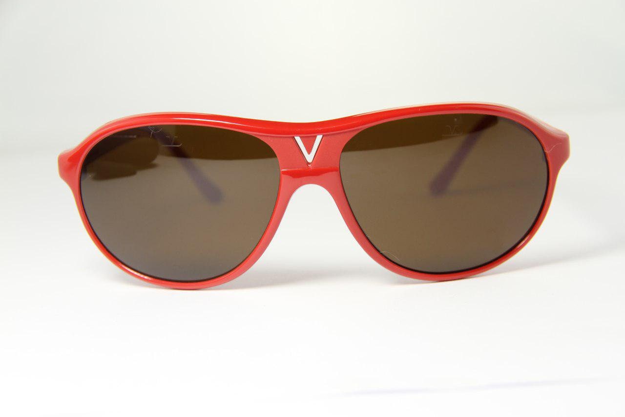 Vintage 1980Er Vuarnet 085 Rot Aviator Sonnenbrille Dunkelbraun Px5000 Mineral Lens von BrandsMarketStore