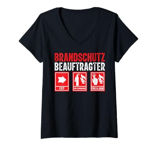 Damen Brandschutz Brandschutzbeauftragter Beruf T-Shirt mit V-Ausschnitt von Brandschutzbeauftragter Designs