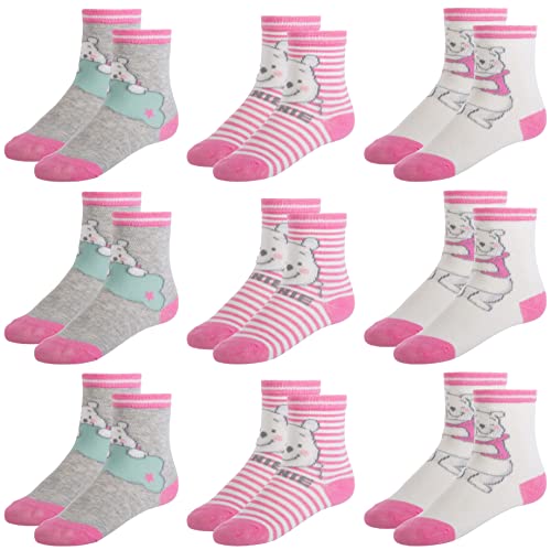 Brandsseller Baby Socken | 9er Set | 13-24 Monate | Grau/Weiß/Rosa | mit Motiven im Stil von Winnie the Pooh 86-92 von Brandsseller