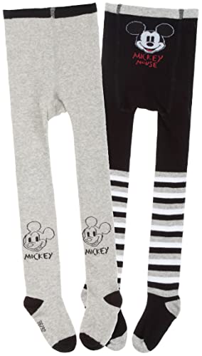 Brandsseller Baby Strumpfhose| 2er Set | 2-6 Monate | Grau/Schwarz |mit Motiven im Stil von Mickey Mouse 62-68 von Brandsseller