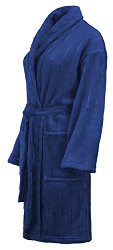 Brandsseller Unisex Bademantel aus weicher Mikrofaser XL – Leichter Morgenmantel/Hausmantel/Saunamantel für Damen & Herren – Waschbar & Oeko-Tex 100 zertifiziert – Blau von Brandsseller