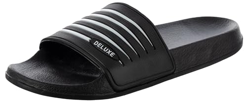 Brandsseller Damen Badelatschen Badeschuhe Slides Hausschuhe Pantolette Leicht Praktisch Komfortabel Schwarz 39 von Brandsseller