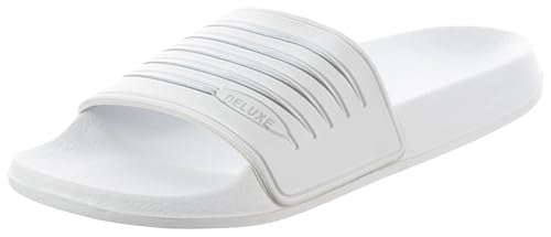 Brandsseller Damen Badelatschen Badeschuhe Slides Hausschuhe Pantolette Leicht Praktisch Komfortabel Weiß 39 von Brandsseller
