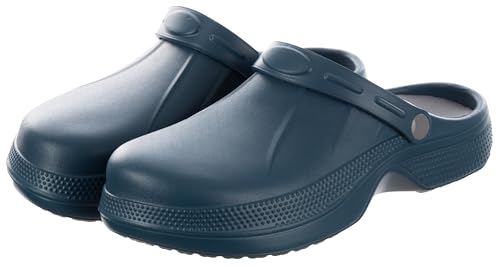 Brandsseller Damen Clog 39 Gartenschuh mit Einlegesohle – Haus- & Freizeitschuh mit flexiblem Fersenriemen – Geschlossene rutschfeste Pantoletten Navy von Brandsseller