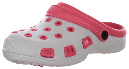 Brandsseller Damen Clogs Gartenclogs Gartenschuhe Badeschuhe Pantoletten Hausschuhe Leicht Grau/Pink 39 von Brandsseller