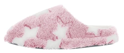 Brandsseller Damen Hausschuhe Sterne Weich Warm Plüsch Kuschelschuhe Hauspantoletten Pantoffeln Rosa 41 von Brandsseller