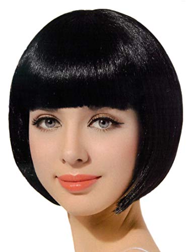 Brandsseller - Damen Karneval Kurzhaar Perücke Bob Karneval/Fasching, Motto-Party und Shows - Kunsthaar -Schwarz von Brandsseller