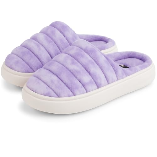 Brandsseller Damen Kuschelschuhe Slipper Pantoffeln Hausschuhe Super Weich Plüsch Schuhe Antirutsch Stepp Design Lila 40/41 von Brandsseller