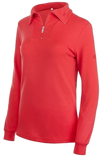 Brandsseller Damen Ski Shirt Baumwolle Rollkragen mit Reißverschluss Langarm Rot 34 von Brandsseller