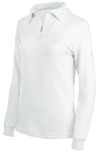 Brandsseller Damen Ski Shirt Baumwolle Rollkragen mit Reißverschluss Langarm Weiß 44 von Brandsseller