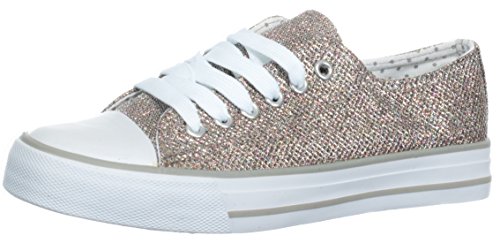 Brandsseller Damen Sneaker Glitzer-Look Freizeitschuh Schnürer Farbe: Bunt - Größe: 36 von Brandsseller