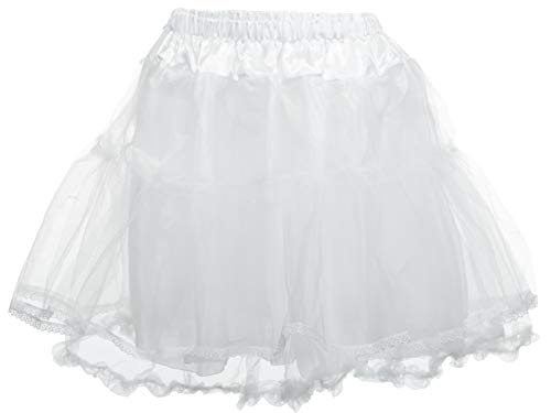 Brandsseller Damen Tutu/Petticoat/Tüllrock/Unterrock / 50 cm/Satinbund/Spitzensaum (Weiß) von Brandsseller