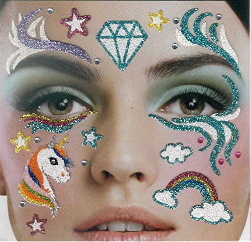 Brandsseller Gesichts-Tattoo Einhorn - Aufkleber Set Klebetattoos Temporäre Tattoos Halloween/Karneval Brandsseller Gesichts-Tattoo Einhorn - Aufkleber Set Klebetattoos Temporäre Tattoos Halloween/Karneval von Brandsseller