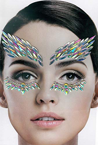 Brandsseller Gesichts-Tattoo Eisprinzessin - Aufkleber Set Klebetattoos Temporäre Tattoos Halloween/Karneval Deluxe von Brandsseller