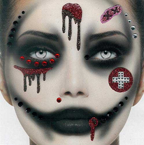 Brandsseller Gesichts-Tattoo Krankenschwester - Aufkleber Set Klebetattoos Temporäre Tattoos Halloween/Karneval Rot/Schwarz Brandsseller Gesichts-Tattoo Krankenschwester - Aufkleber Set Klebetattoos Temporäre Tattoos Halloween/Karneval Rot/Schwarz von Brandsseller