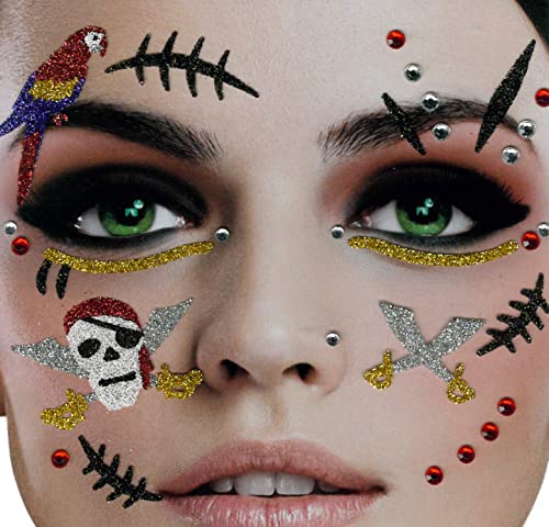 Brandsseller Gesichts-Tattoo Pirat - Aufkleber Set Klebetattoos Temporäre Tattoos Halloween/Karneval Brandsseller Gesichts-Tattoo Pirat - Aufkleber Set Klebetattoos Temporäre Tattoos Halloween/Karneval von Brandsseller