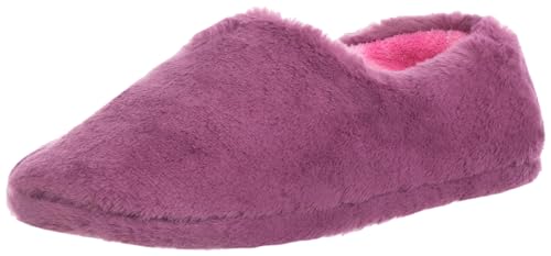 Brandsseller Hausschuh Damen 35-38 Pantoffel Slipper Schlupfschuh Plüsch Kunstfell warm und weich – Beere von Brandsseller