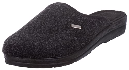 Brandsseller Hausschuhe Herren Filzoptik Fleece Pantoffeln Slipper Klassisch Grau 43 von Brandsseller