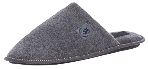 Brandsseller Hausschuhe Herren Filzoptik Fleece Pantoffeln Slipper Weich Gemütlich Edel Grau 43 von Brandsseller