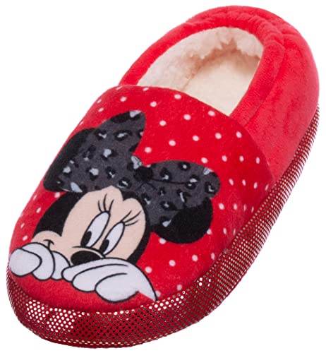 Brandsseller Hausschuhe Mädchen Pantoffeln Ballerinas Warm gefüttert Plüschfell mit Motiven im Stil von Minnie Rot 25/26 von Brandsseller