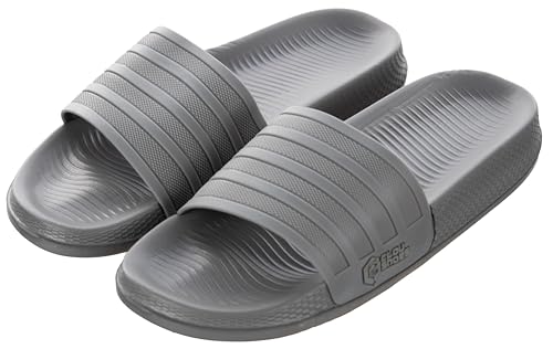 Brandsseller Herren Badelatschen Slipper 40/41 – Weiche Freizeit- & Badeschuhe mit Dicker Eva-Sohle – Stabil, Wasserfest & Ergonomisch – Ideal für Gym, Zuhause & Urlaub Grau von Brandsseller