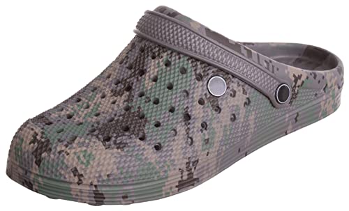 Brandsseller Herren Clog Camouflage Freizeitschuhe Sommerclogs Badeschuhe Gartenschuhe Hausschuhe von Brandsseller