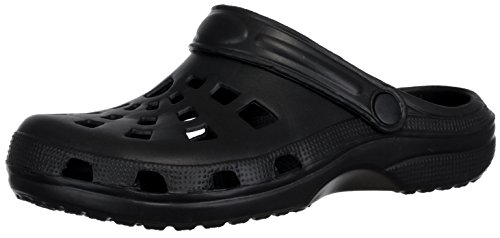 Brandsseller Herren Clog Gartenschuh Badeschuh Freizeitschuh Hausschuh Slipper mit Fersenriemen - Farbe: Schwarz - Größen: 40 von Brandsseller