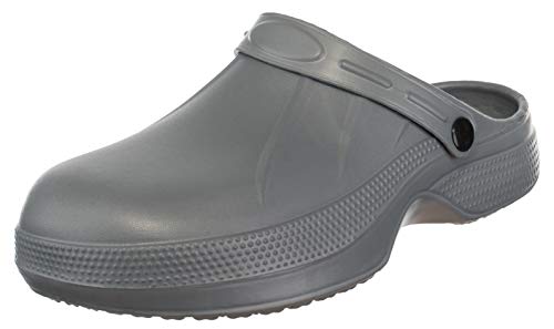 Brandsseller Herren Clog Hausschuh Gartenschuh Grau 42 von Brandsseller