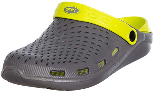 Brandsseller Herren Clog Sport Freizeitschuh Hausschuh Gartenschuh Badeschuh - Grau/Grün 40 von Brandsseller