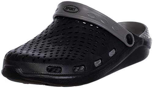 Brandsseller Herren Clog 41 Gartenclog Pantolette Hausschuh Gartenschuh Badeschuh – Schwarz/Grau von Brandsseller