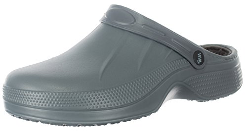 Brandsseller Herren Clogs Gefüttert Gartenschuhe Hausschuhe - Farbe : Grau - Größe: 41 von Brandsseller