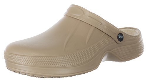 Brandsseller Herren Clogs Gartenschuhe Hausschuhe gefüttert - Farbe : Taupe - Größe: 43 von Brandsseller